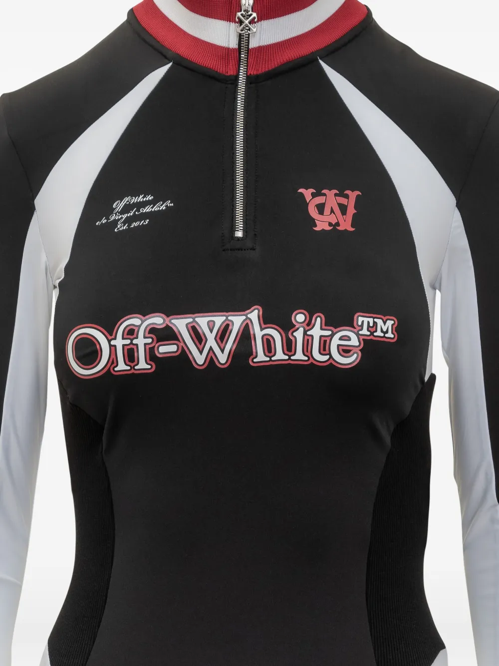 Off-White Serena long-sleeve zip dress - Zwart