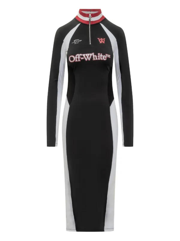 Off-White Serena long-sleeve Zip Dress | Black | FARFETCH Off-White Serena long-sleeve Zip Dress | Black | FARFETCH