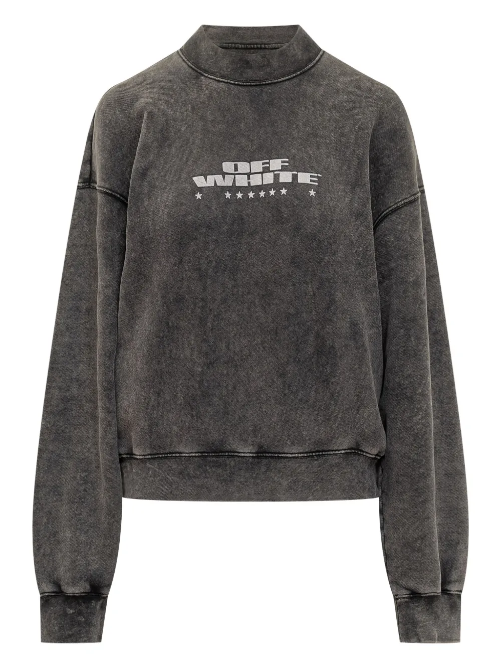 Off-white Black Washed Effect Sweatshirt With Logo In Gray