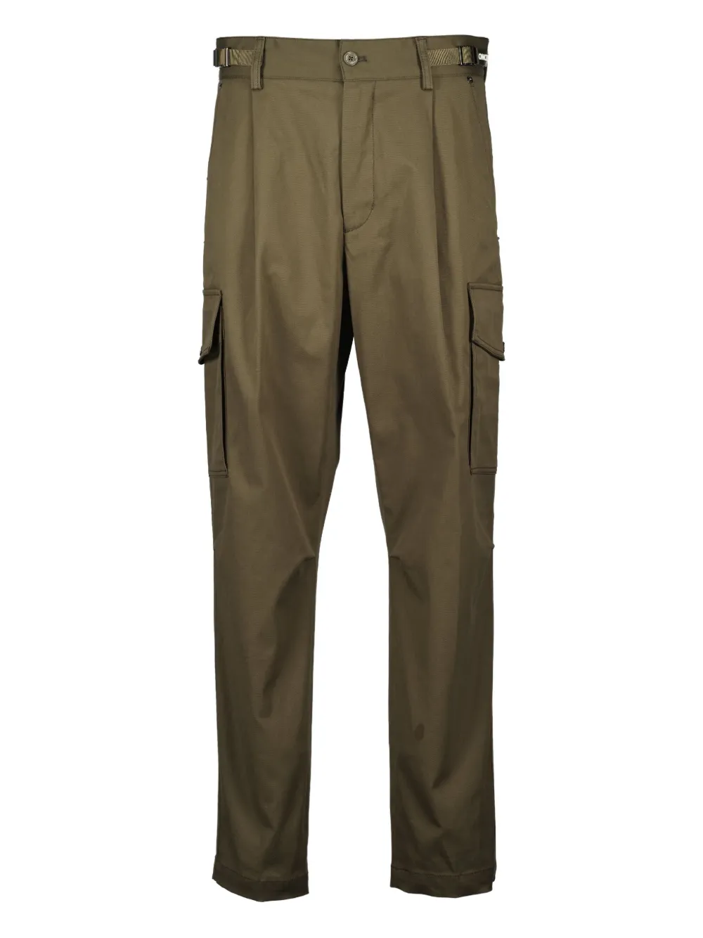 Moncler pleated logo patch trousers - グリーン Moncler pleated logo patch trousers - グリーン