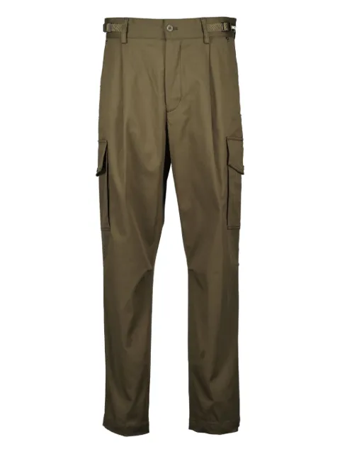 Moncler pleated logo patch trousers