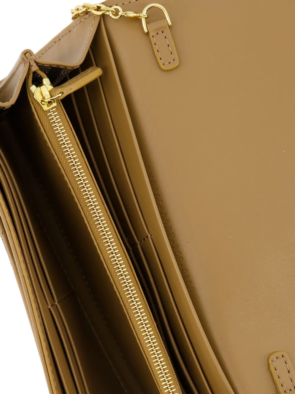 Fendi Continental With Chain Baguette Ff Jacquard Fabric Shoulder Bag In Brown