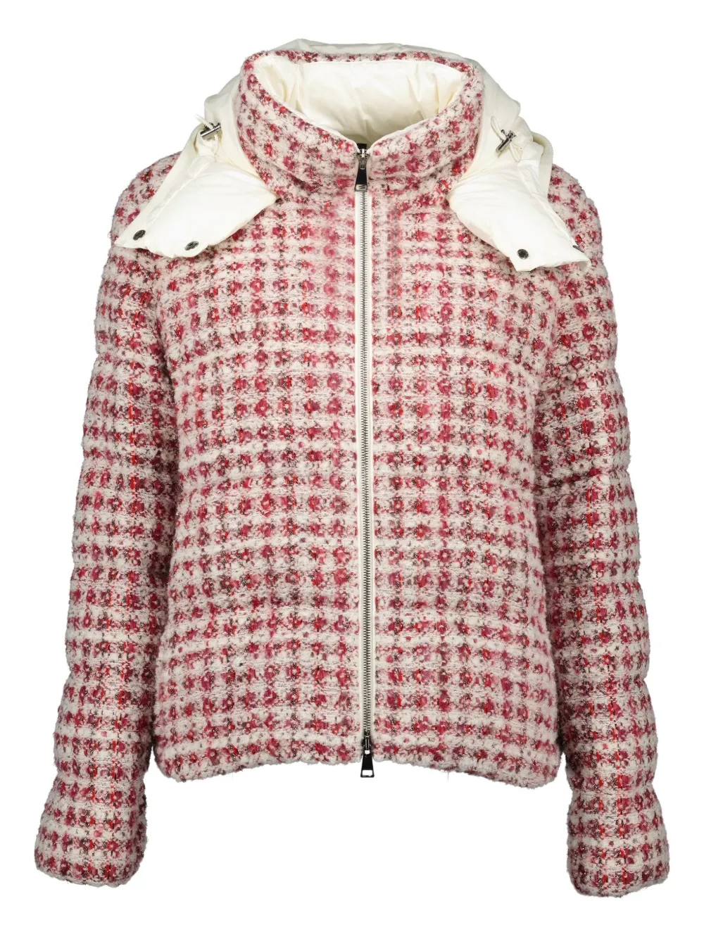 Moncler tweed puffer jacket | Red | Image 1