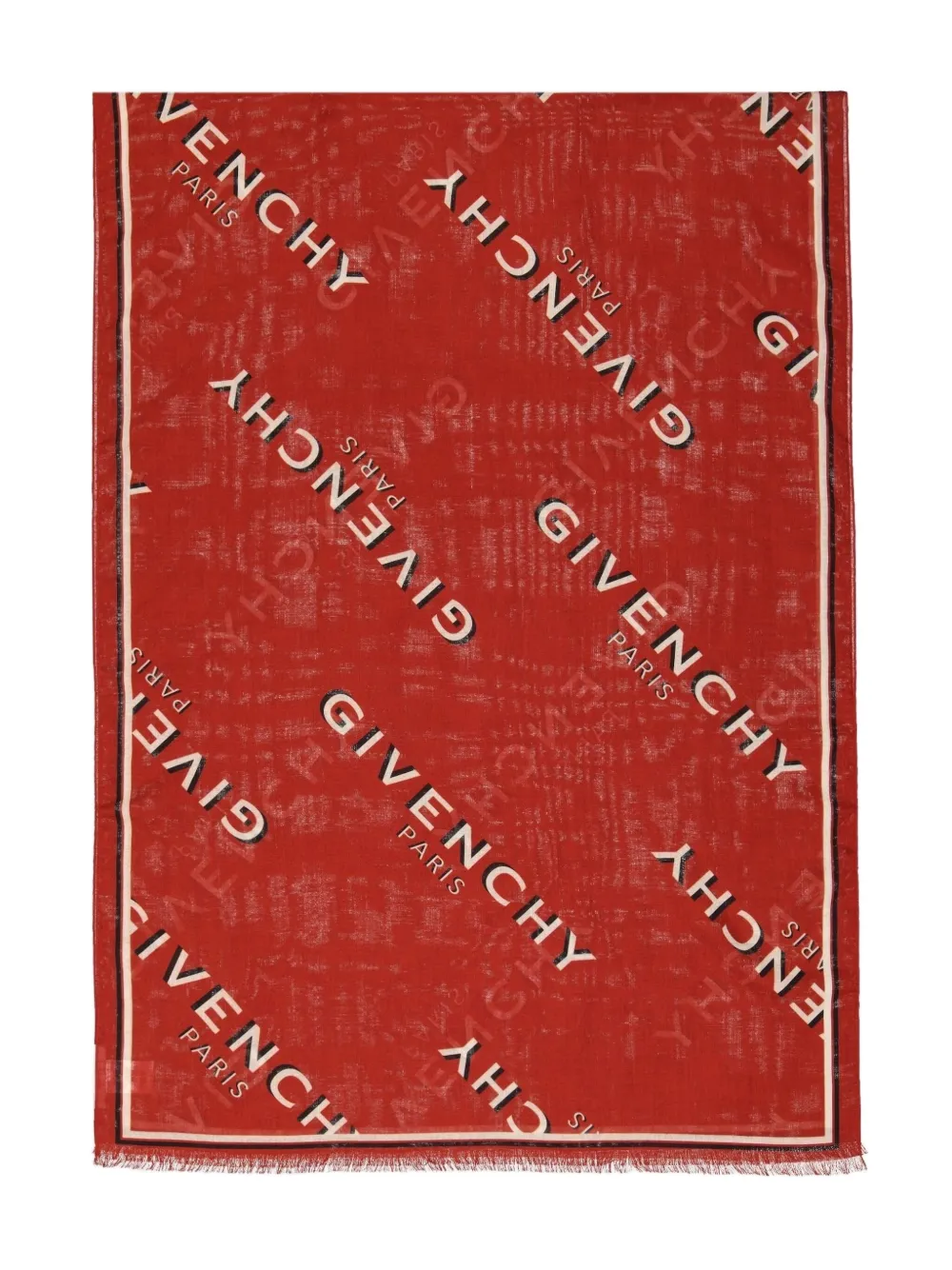Givenchy écharpe frangée à logo | rouge | Image 1