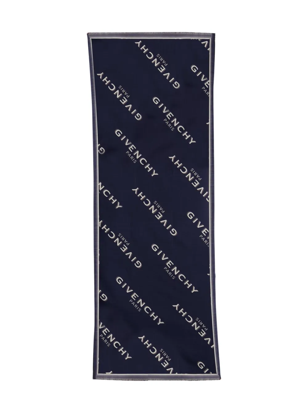 Givenchy monogram fringed scarf | Blue | Image 1