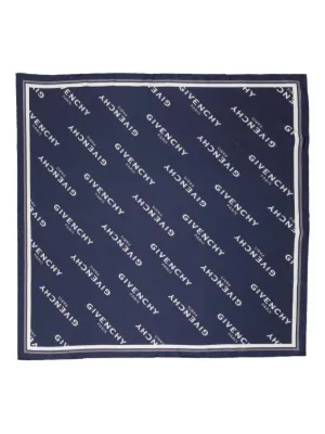 Givenchy logo-pattern Silk Scarf | Black | FARFETCH