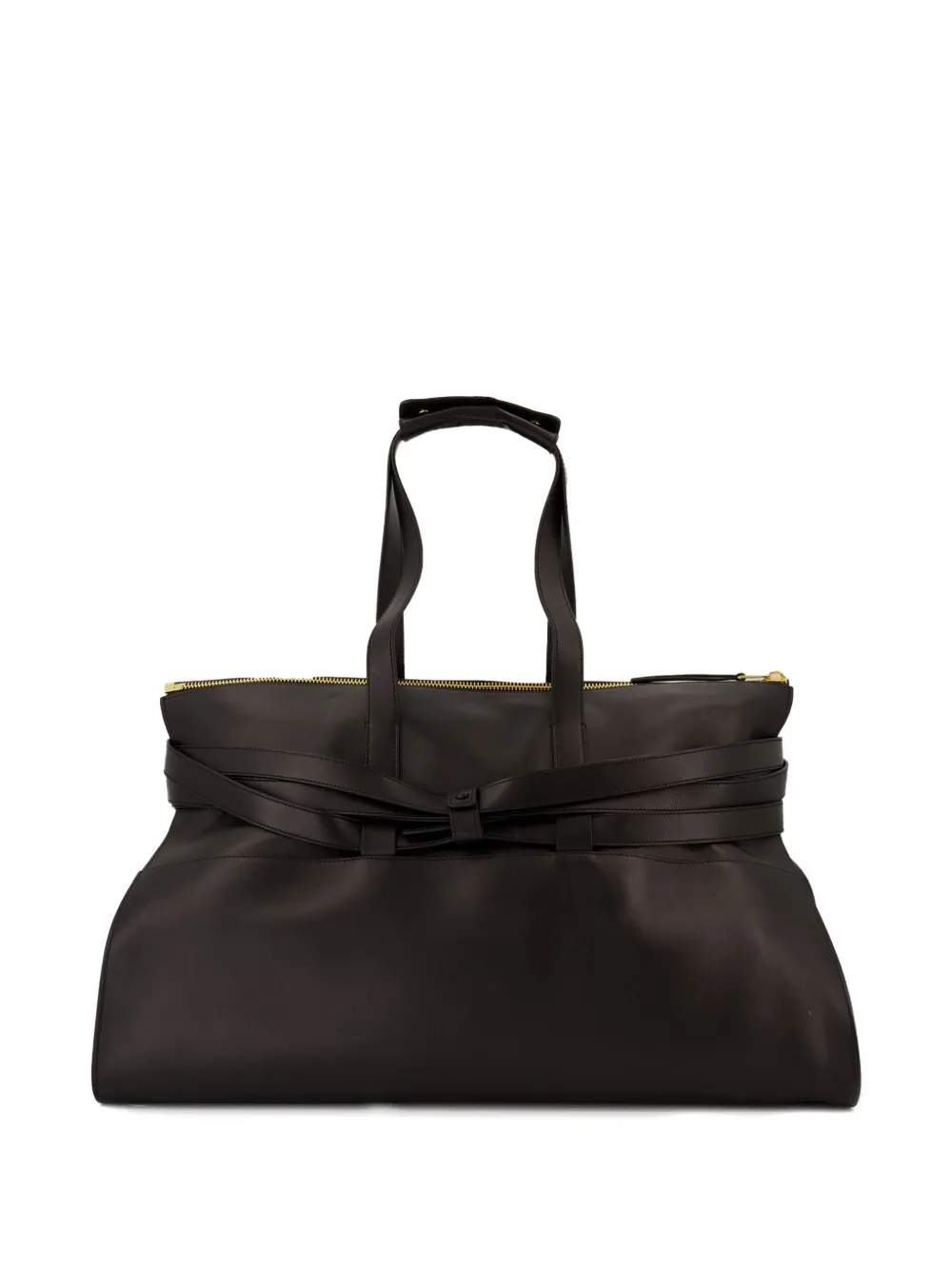 Moschino belted leather tote bag - Zwart