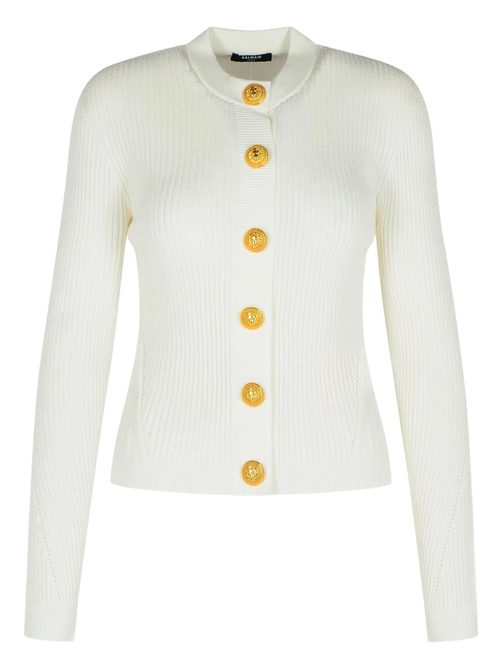 Balmain ribbed button-down cardigan | White | Image 1