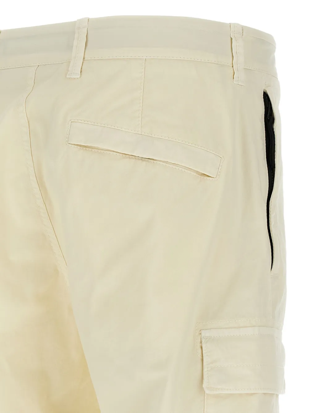 Stone Island Cargo Pants With Logo Badge And Pockets In Neutral