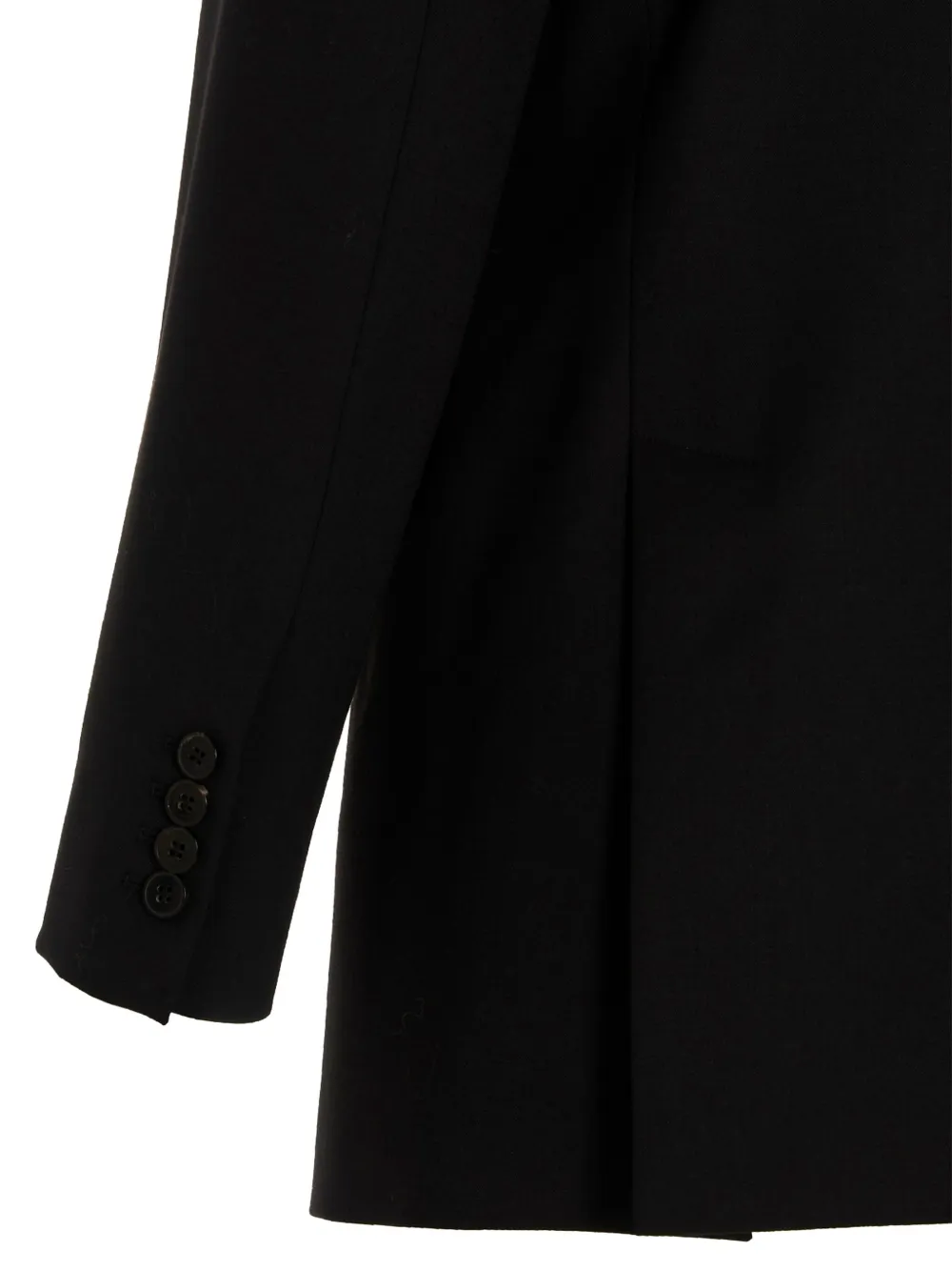 Alberto Biani Wool Double Breast Blazer Jacket In Black