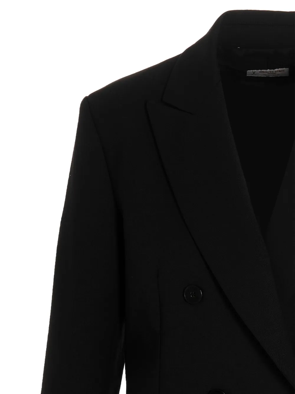 Alberto Biani Wool Double Breast Blazer Jacket In Black