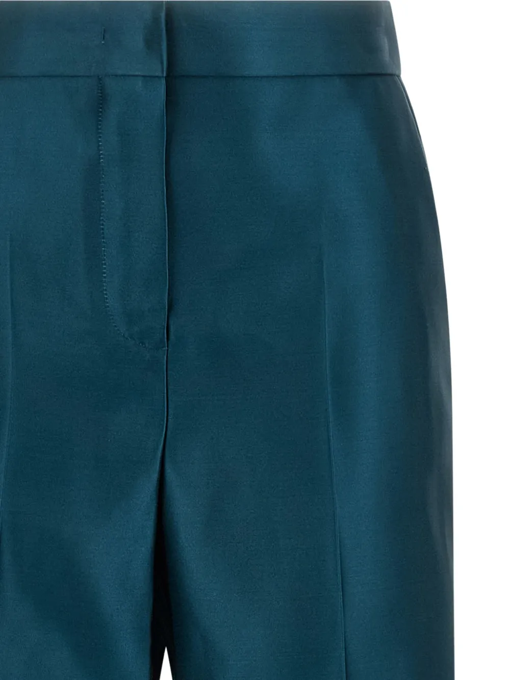 Fendi Satin Pleated Trousers Featuring Pockets In Blue