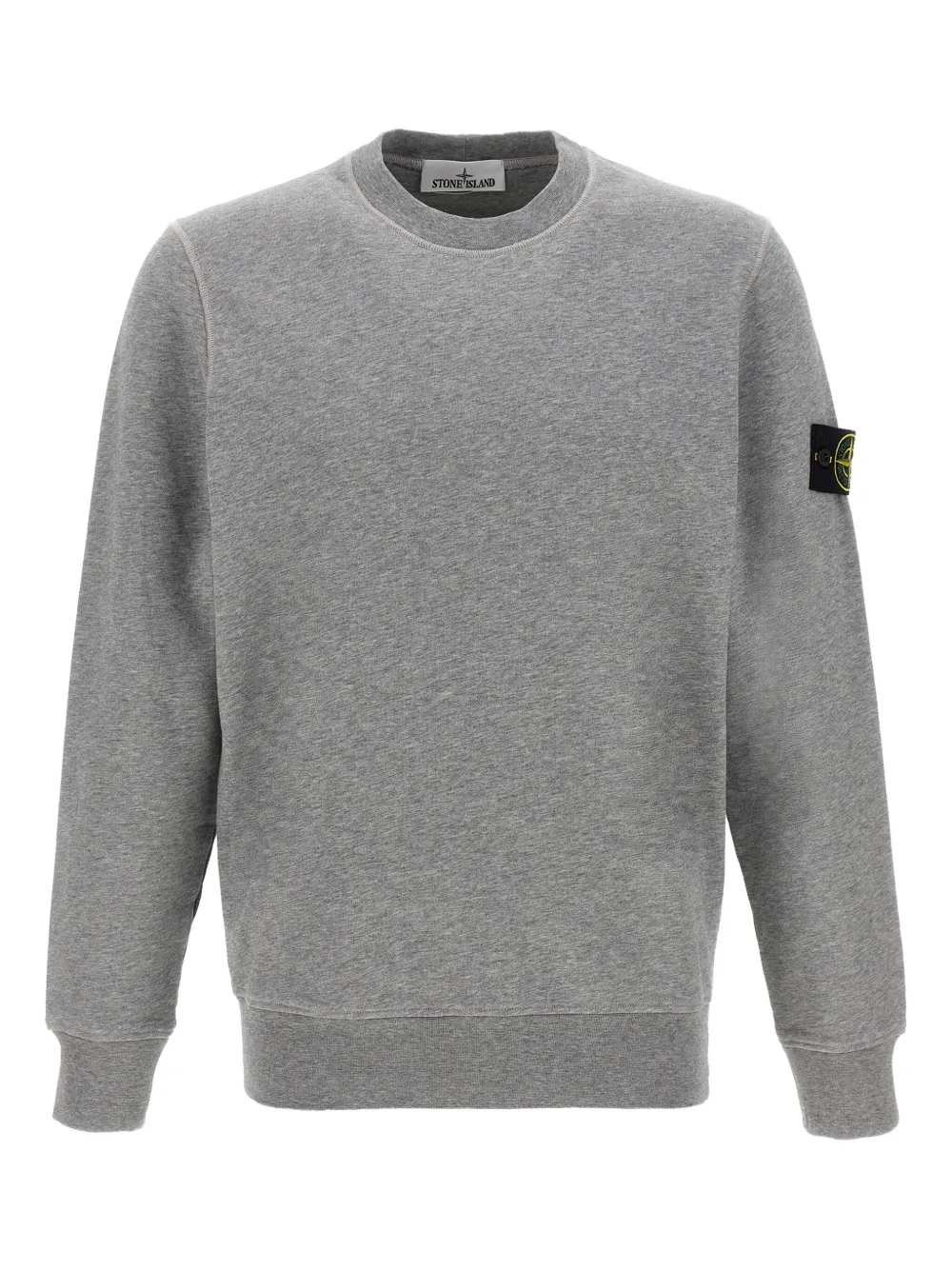 Stone Island logo-badge crew-neck sweatshirt - グレー Stone Island logo-badge crew-neck sweatshirt - グレー