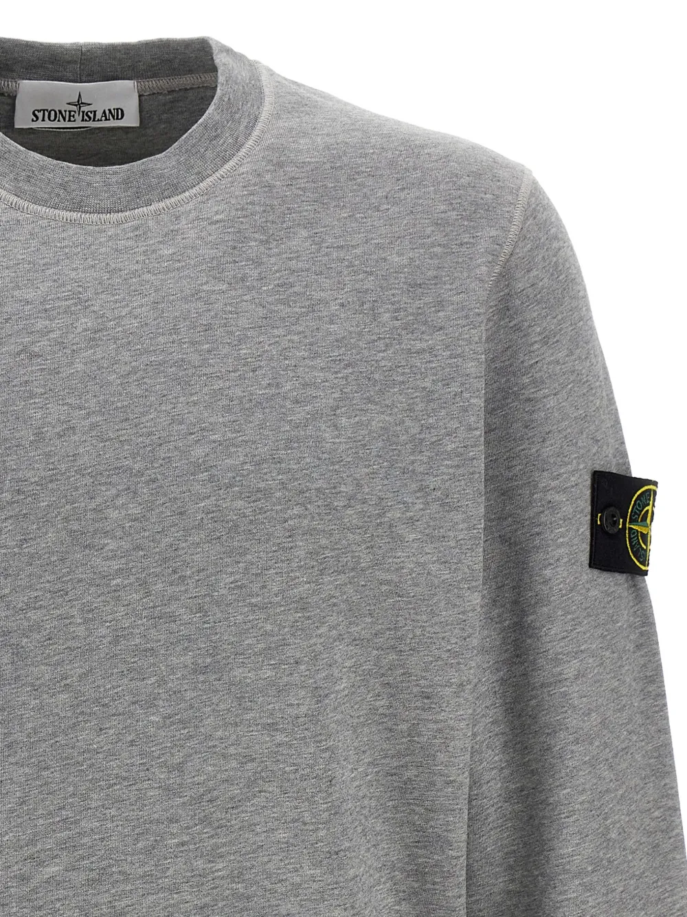Stone Island T-shirt met ronde hals en logopatch Grijs