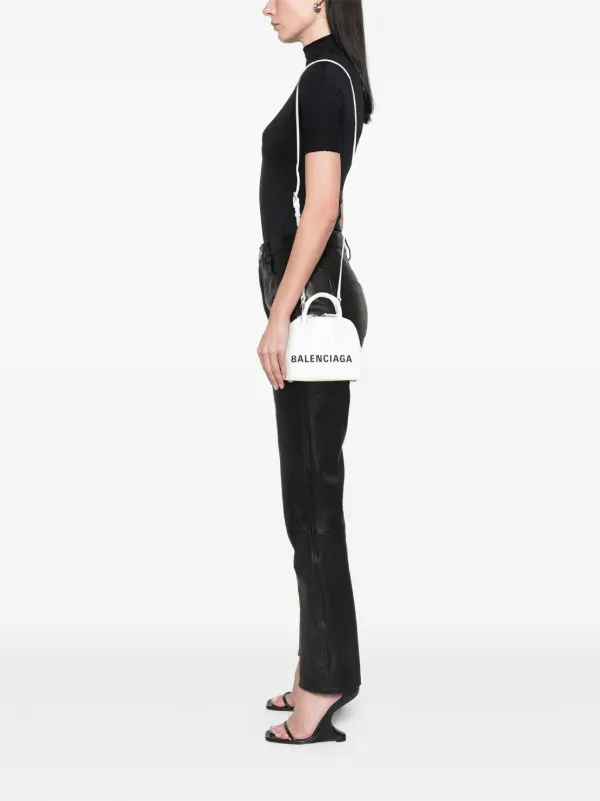 Balenciaga Pre-Owned 2019 XXS Calfskin Ville Top Handle Bag Satchel White  FARFETCH IN