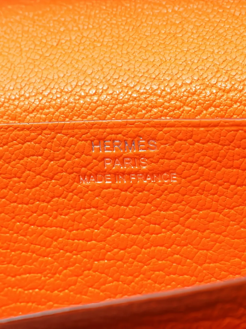 Pre-owned Hermes 2023 Bearn Soufflet Bi-fold Long Wallet In Orange