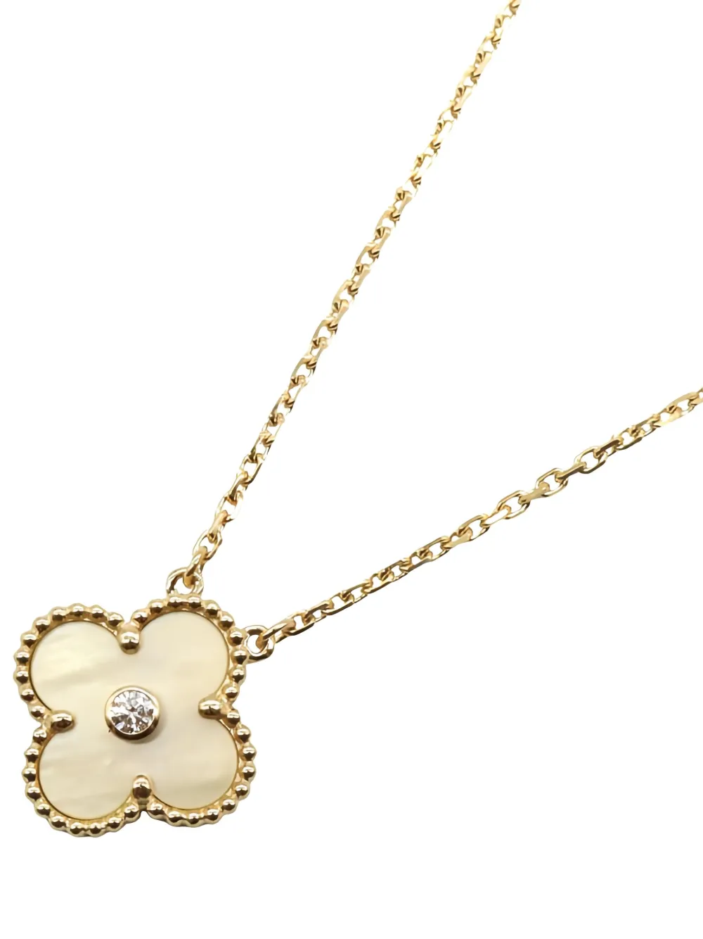 Van Cleef & Arpels Pre-Owned 18K yellow gold Alhambra diamond and Van Cleef & Arpels Pre-Owned 18K yellow gold Alhambra diamond and