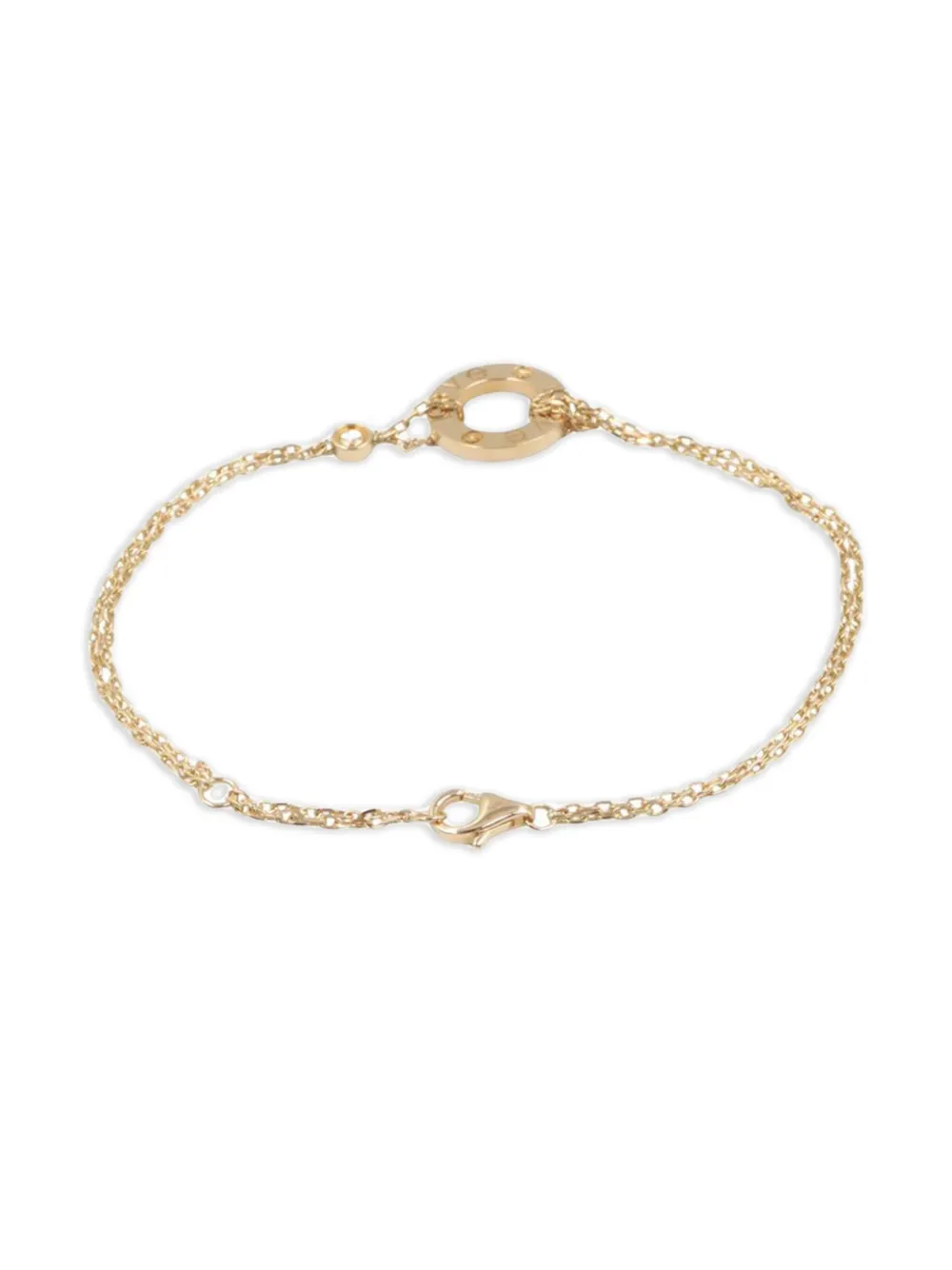 Pre-owned Cartier 10s 18k Yellow Gold Diamons Love Circle Bracelet