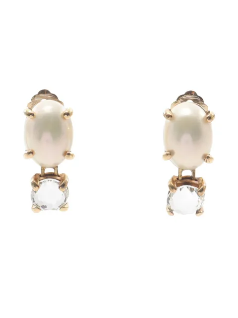 Christian Dior Pre-Owned 00s pearl crystal-embellished earrings