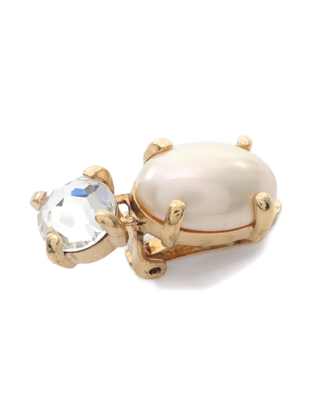 Christian Dior Pre-Owned 00s pearl crystal-embellished earrings | Image 2