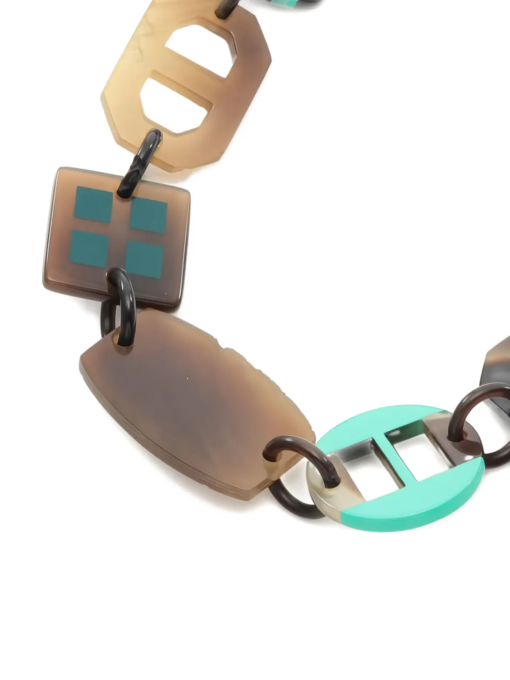 Pre-owned Hermes Geometric Necklace In Brown