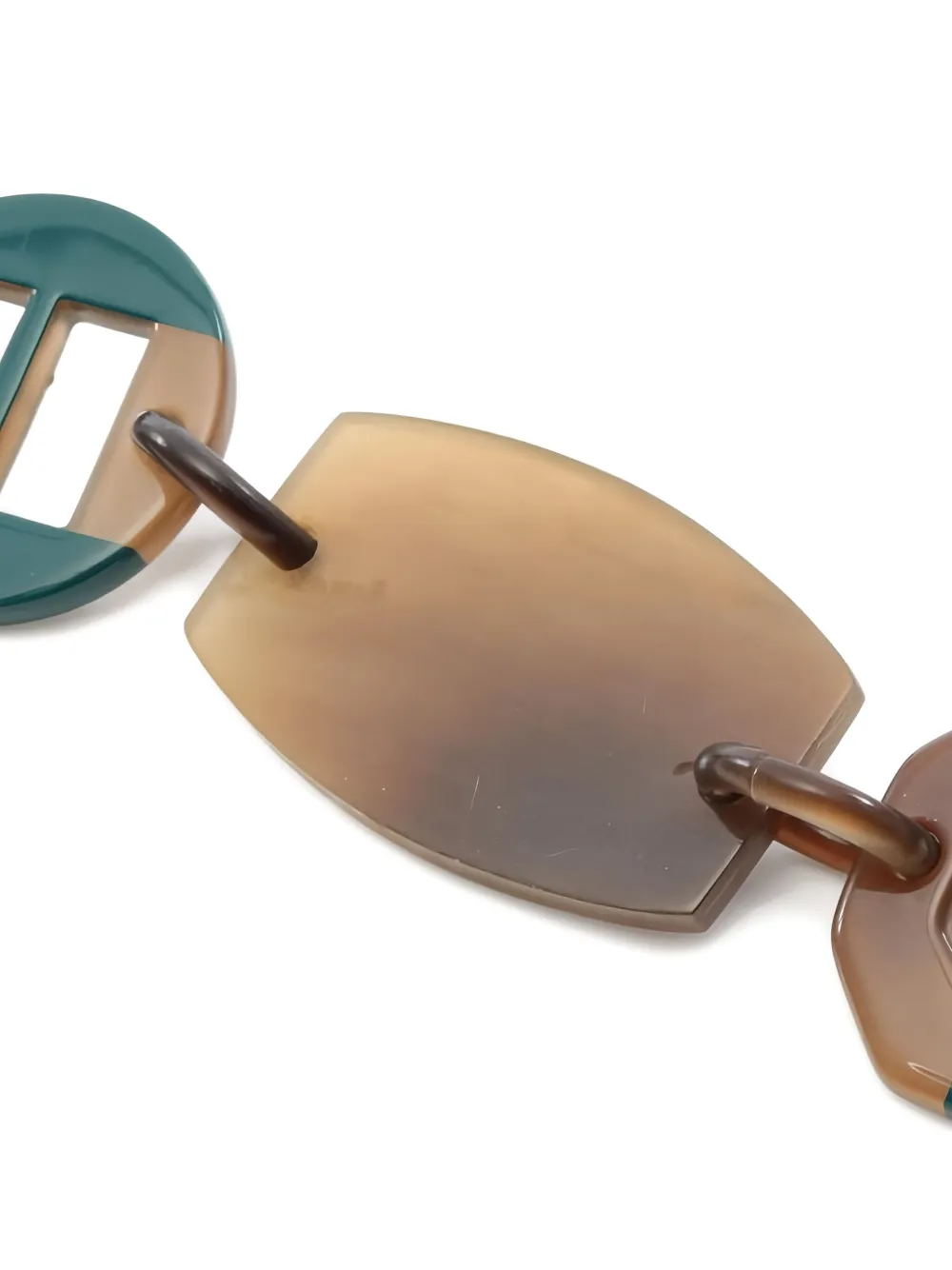 Pre-owned Hermes Geometric Necklace In Brown