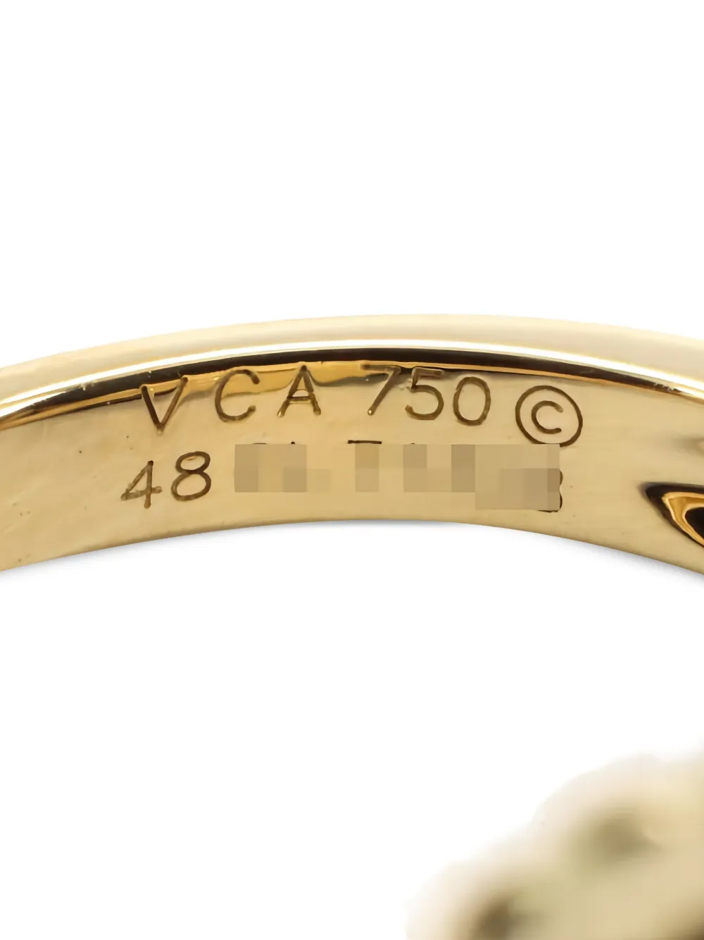 Pre-owned Van Cleef & Arpels 18k Yellow Gold Alhambra Diamond And Onyx Ring