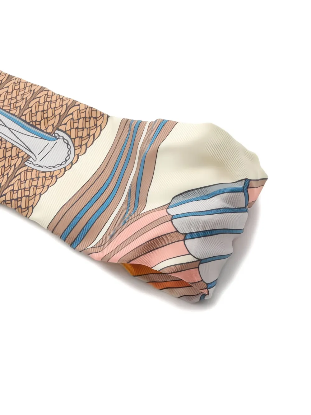 Pre-owned Hermes Sangles En Zigzag Scarf In Orange
