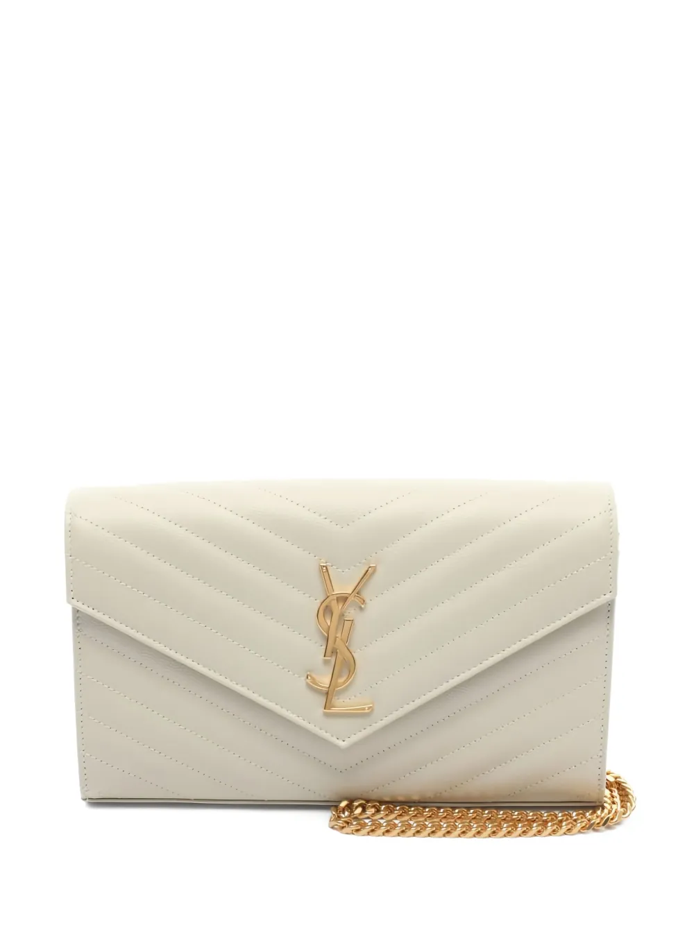 Pre-owned Saint Laurent Cassandre Wallet In White