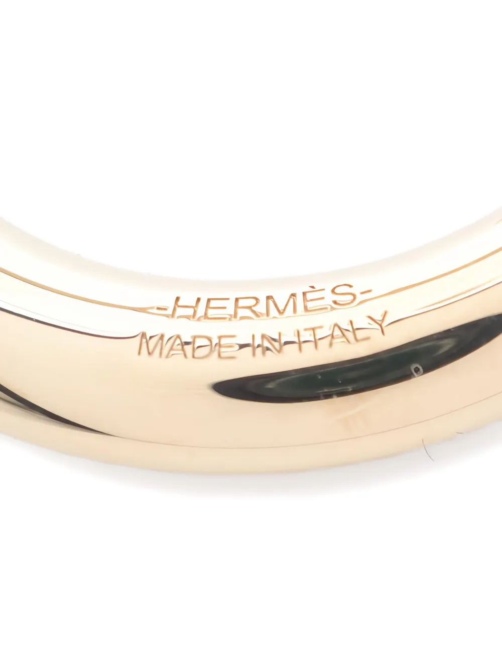 Pre-owned Hermes Fait Ah Cheval Scarf Ring In Gold