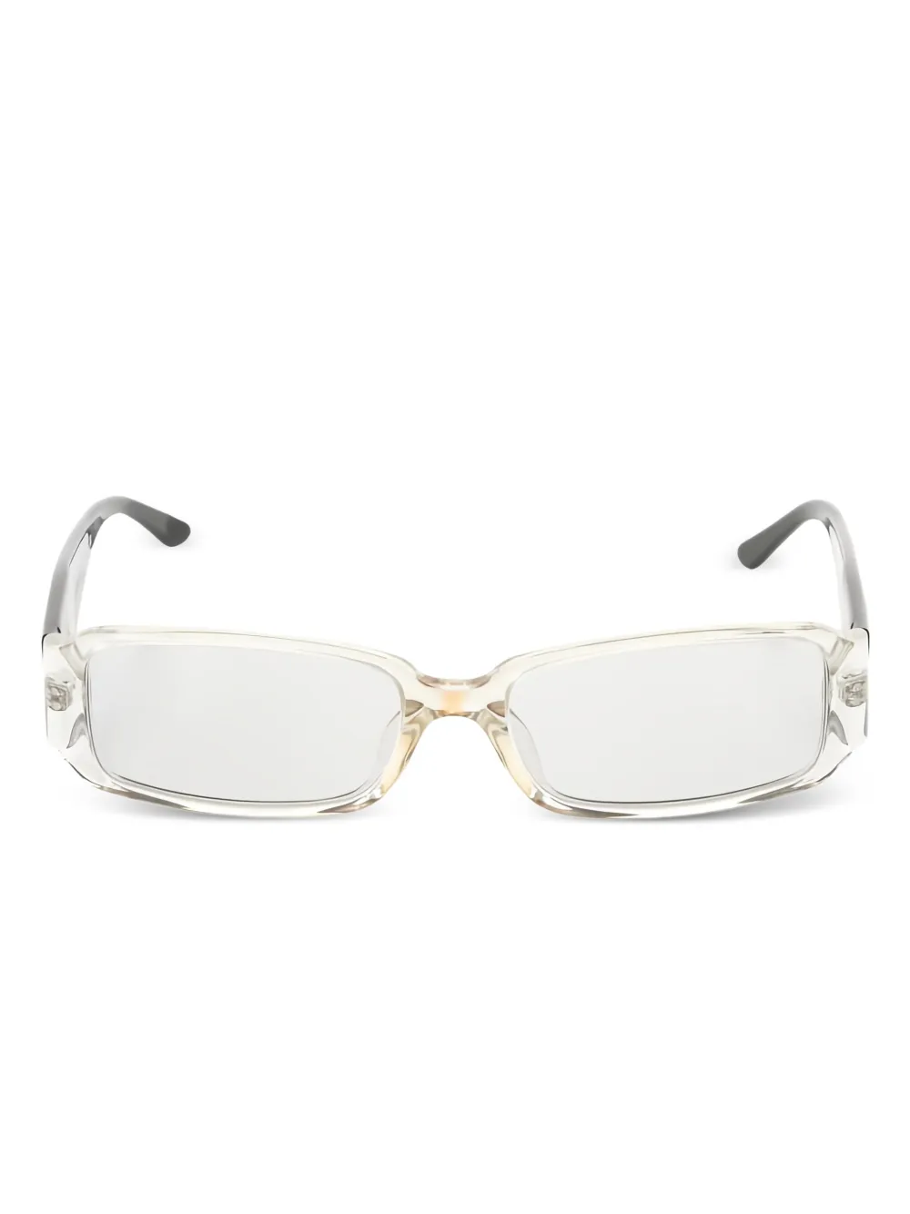 Pre-owned Chanel Coco Mark Rectangle-frame Glasses In White
