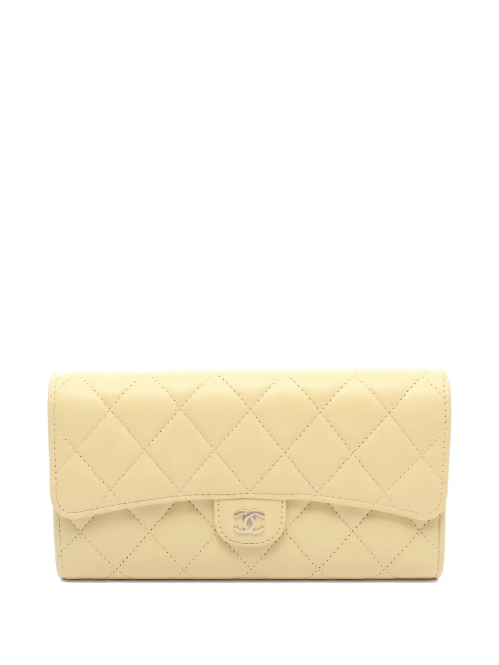CHANEL Pre-Owned Matelassé wallet - イエロー CHANEL Pre-Owned Matelassé wallet - イエロー