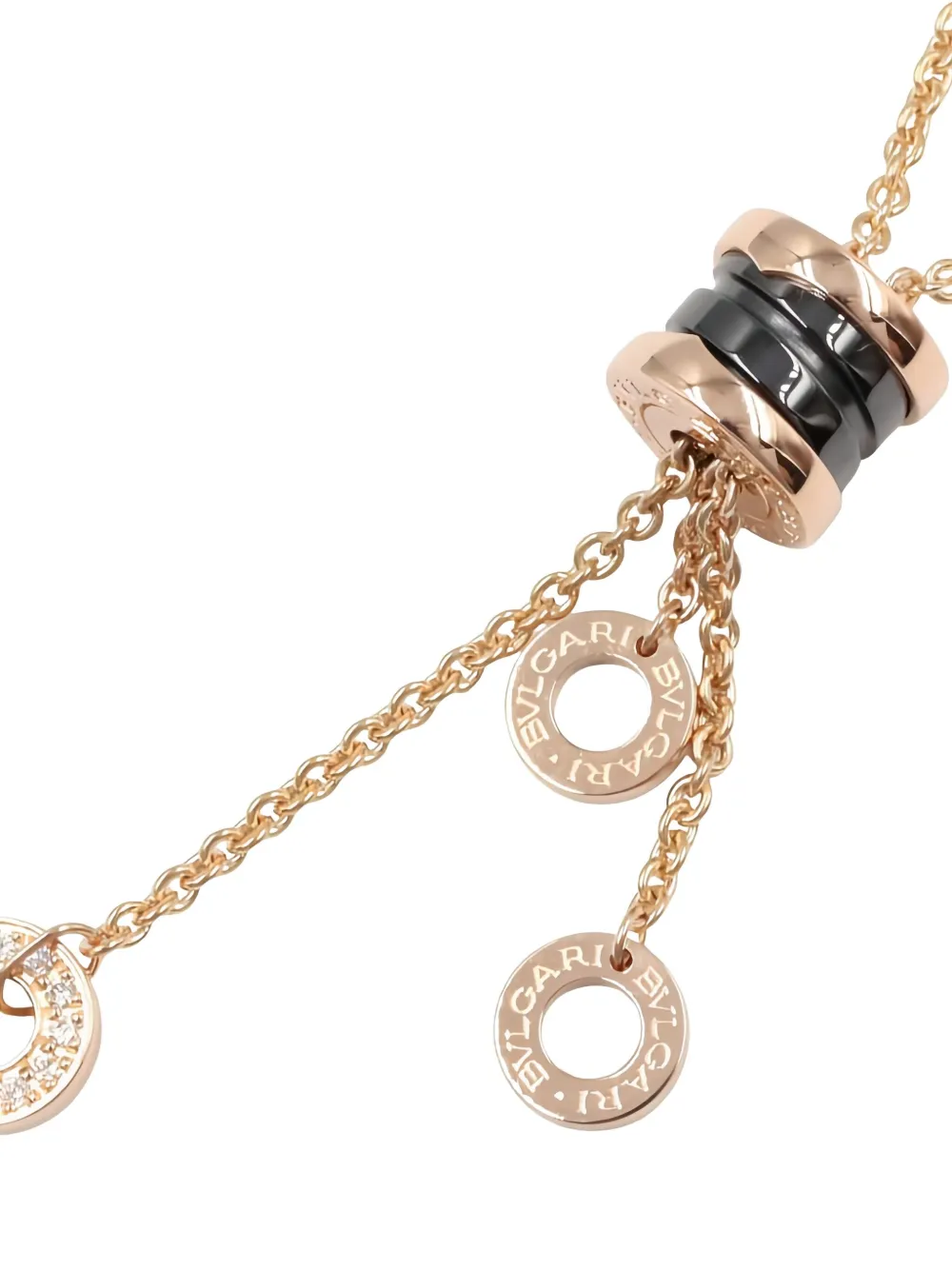Pre-owned Bvlgari 18k Rose Gold B-zero1 Diamond Necklace