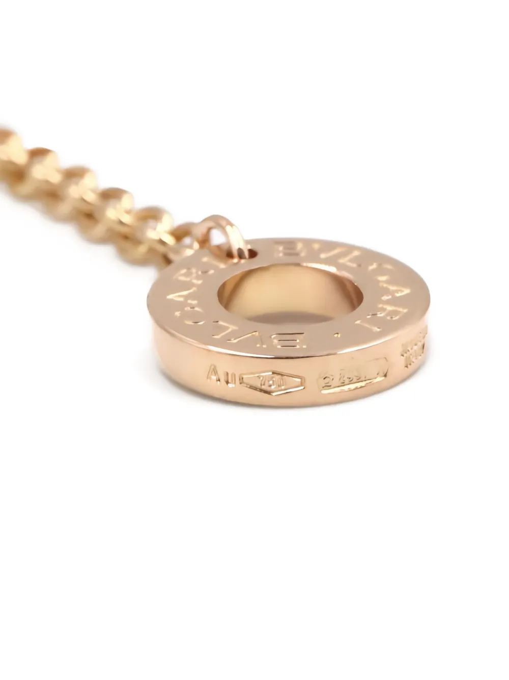 Pre-owned Bvlgari 18k Rose Gold B-zero1 Diamond Necklace