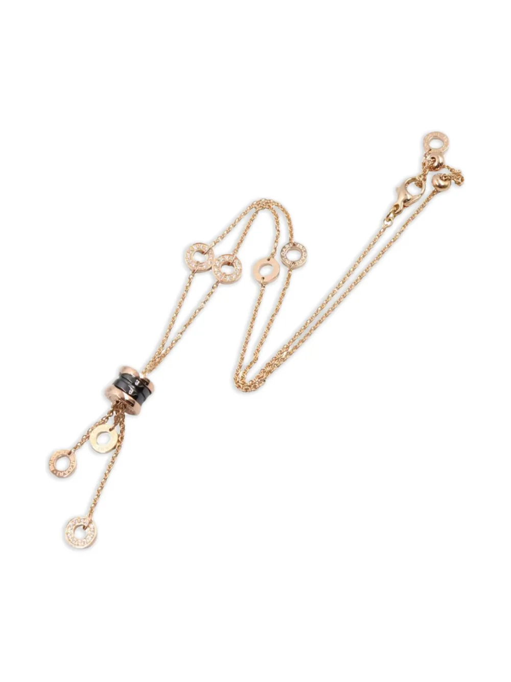 Bvlgari Pre-Owned 18K rose gold B-zero1 diamond necklace - ゴールドトーン Bvlgari Pre-Owned 18K rose gold B-zero1 diamond necklace - ゴールドトーン