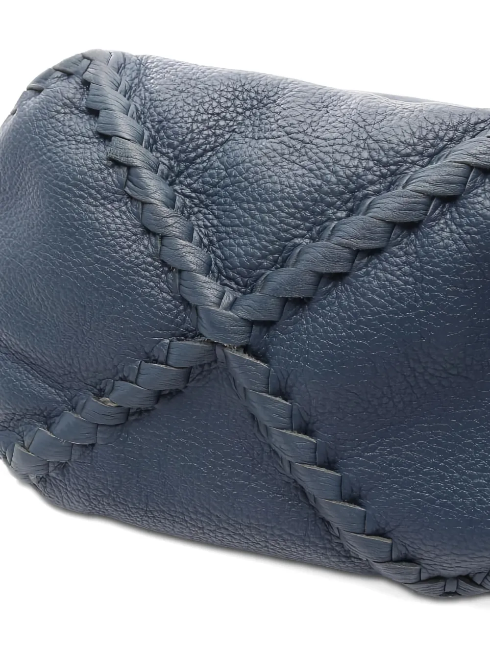 Pre-owned Bottega Veneta Intreciatto Shoulder Bag In Blue