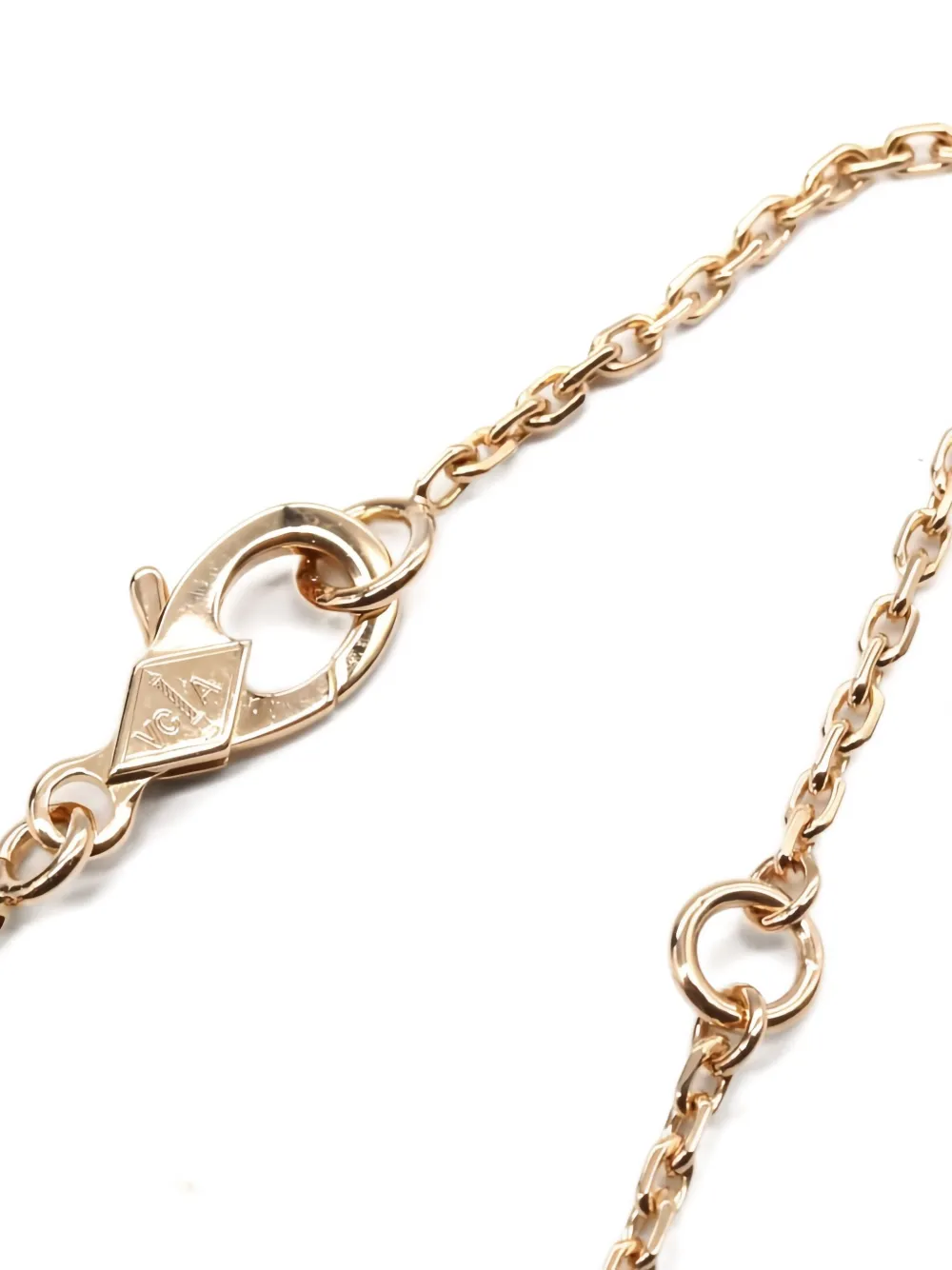 Pre-owned Van Cleef & Arpels 2010s 18k Rose Gold Alhambra Diamond Necklace