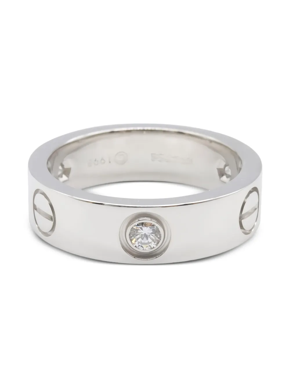 Cartier 18K white gold Love diamond ring - シルバートーン Cartier 18K white gold Love diamond ring - シルバートーン