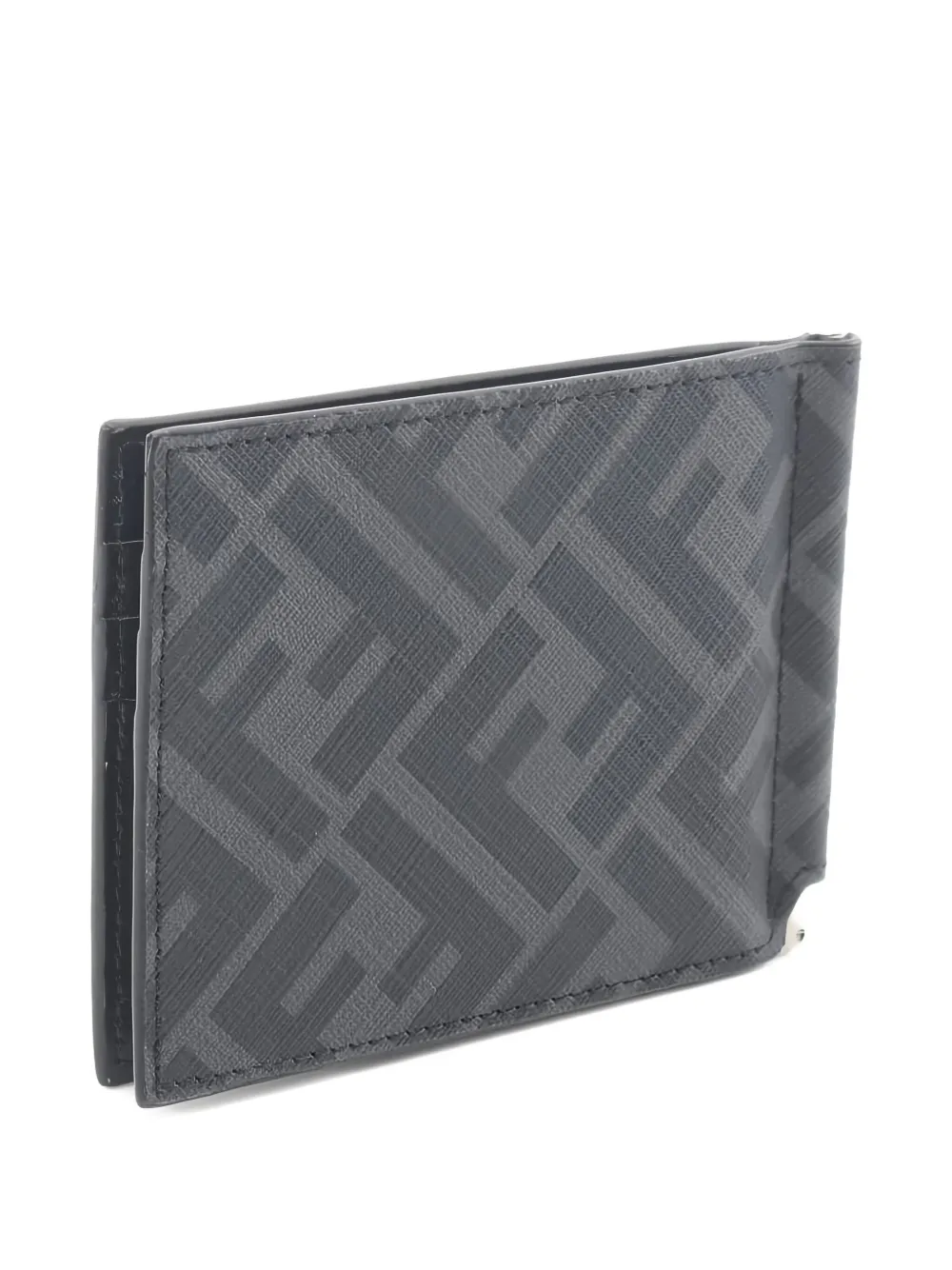 Pre-owned Fendi Monogram-pattern Wallet In Black