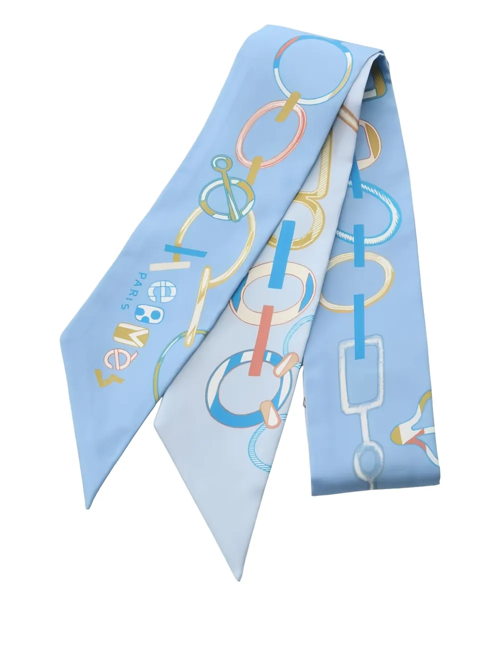 Hermès Pre-Owned Do Re Boucles silk twilly | Blue | Image 1