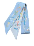 Hermès Pre-Owned Do Re Boucles silk twilly - Blue