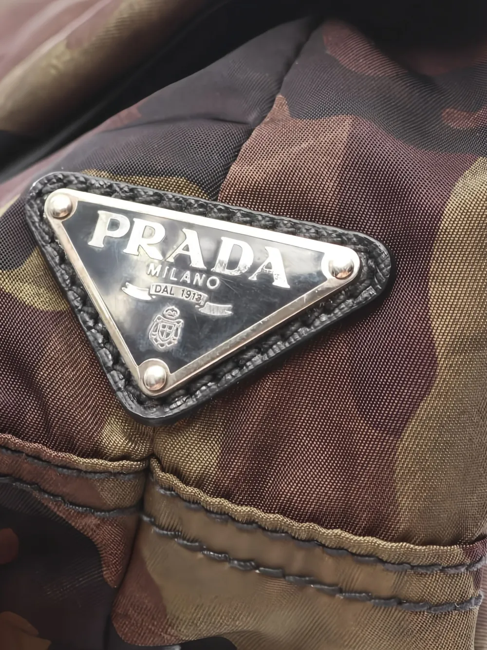Pre-owned Prada 2010s Camouflage Buckle Cross Body Bag In Brown