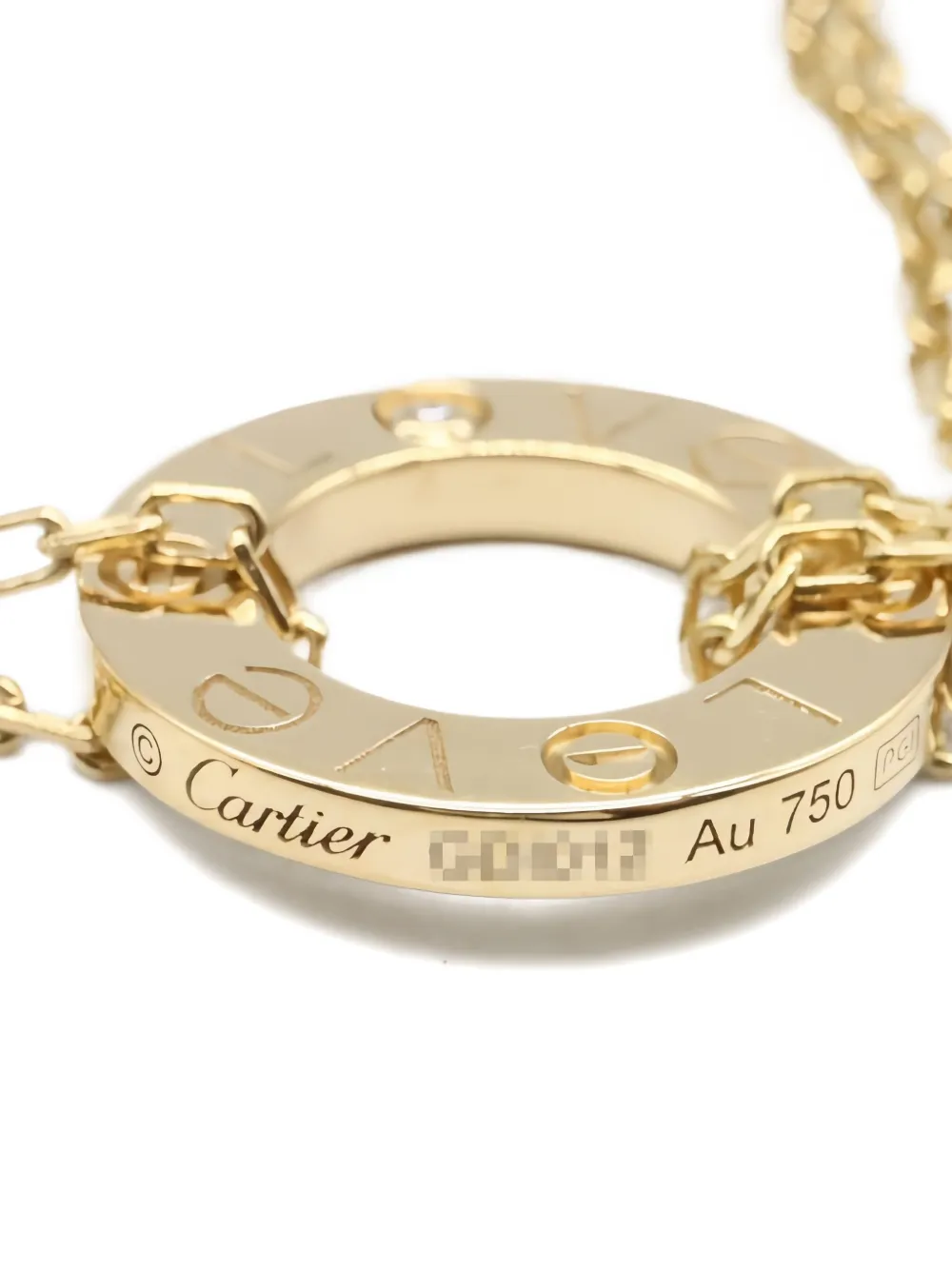 Pre-owned Cartier 18k Yellow Gold Love Circle Diamond Bracelet