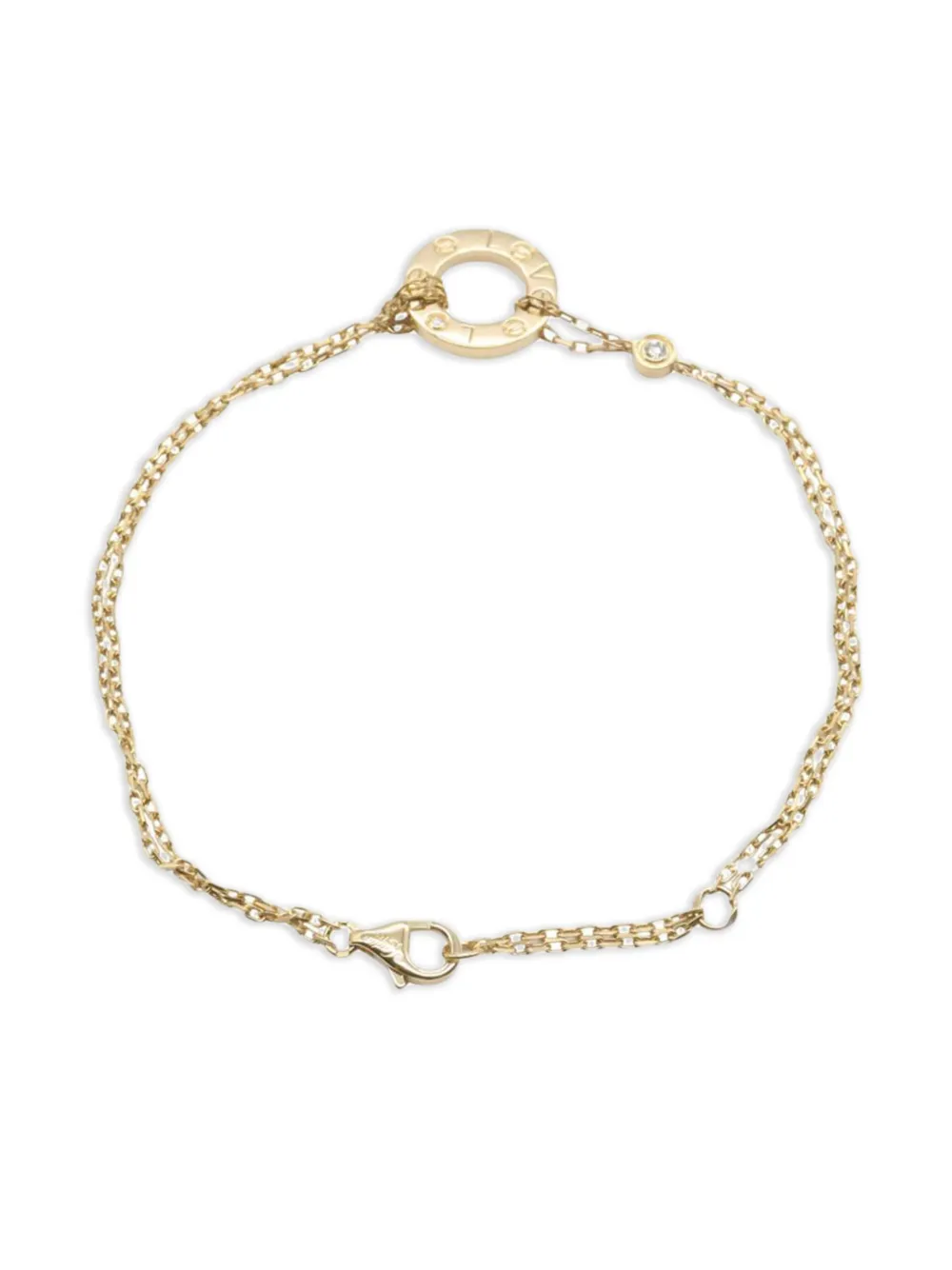 Pre-owned Cartier 18k Yellow Gold Love Circle Diamond Bracelet