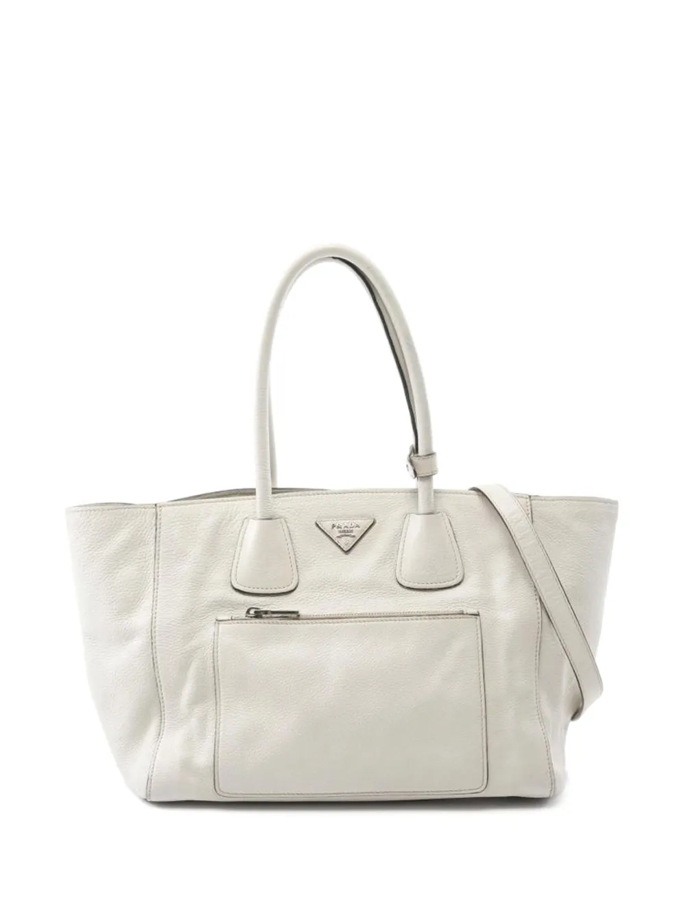 Prada Pre-Owned 2000 leather 2WAY tote bag - ホワイト Prada Pre-Owned 2000 leather 2WAY tote bag - ホワイト