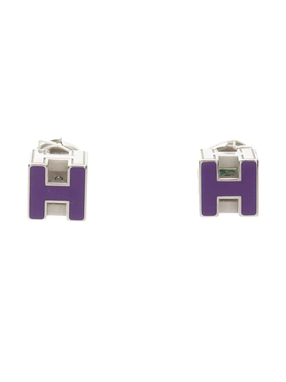 Hermès Pre-Owned 2010s H-cube Cage d'H earrings - シルバートーン Hermès Pre-Owned 2010s H-cube Cage d'H earrings - シルバートーン