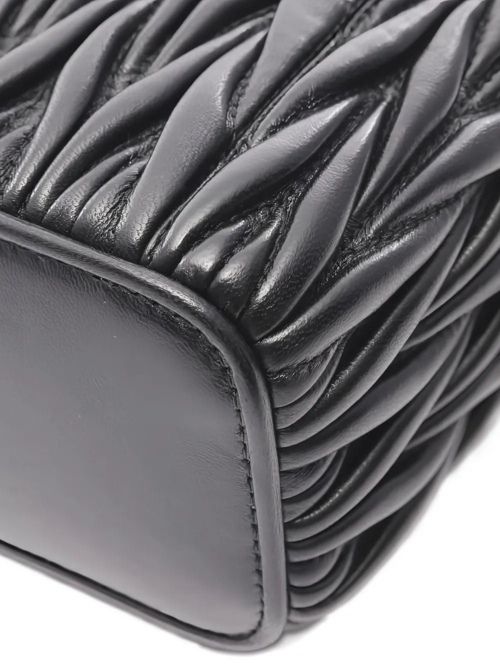 Pre-owned Miu Miu 2010s Matelassé Cross Body Bag In Black