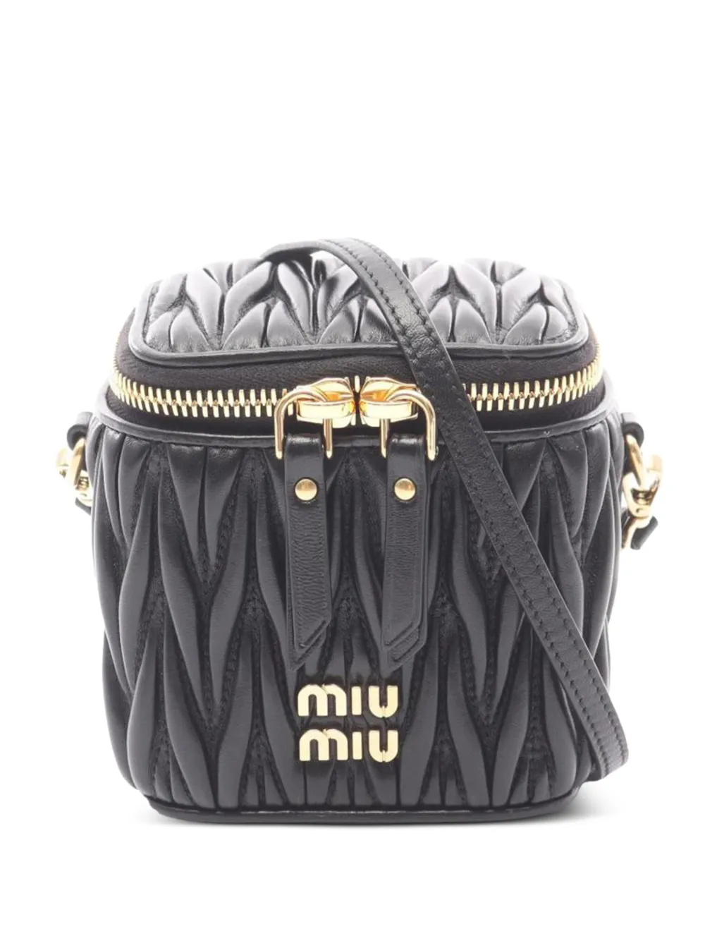 Miu Miu Pre-Owned 2010s Matelassé cross body bag - ブラック Miu Miu Pre-Owned 2010s Matelassé cross body bag - ブラック