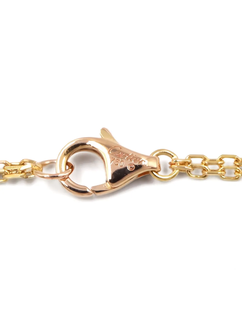 Pre-owned Cartier 18k Rose Gold Love Circle Diamond And Sapphire Necklace