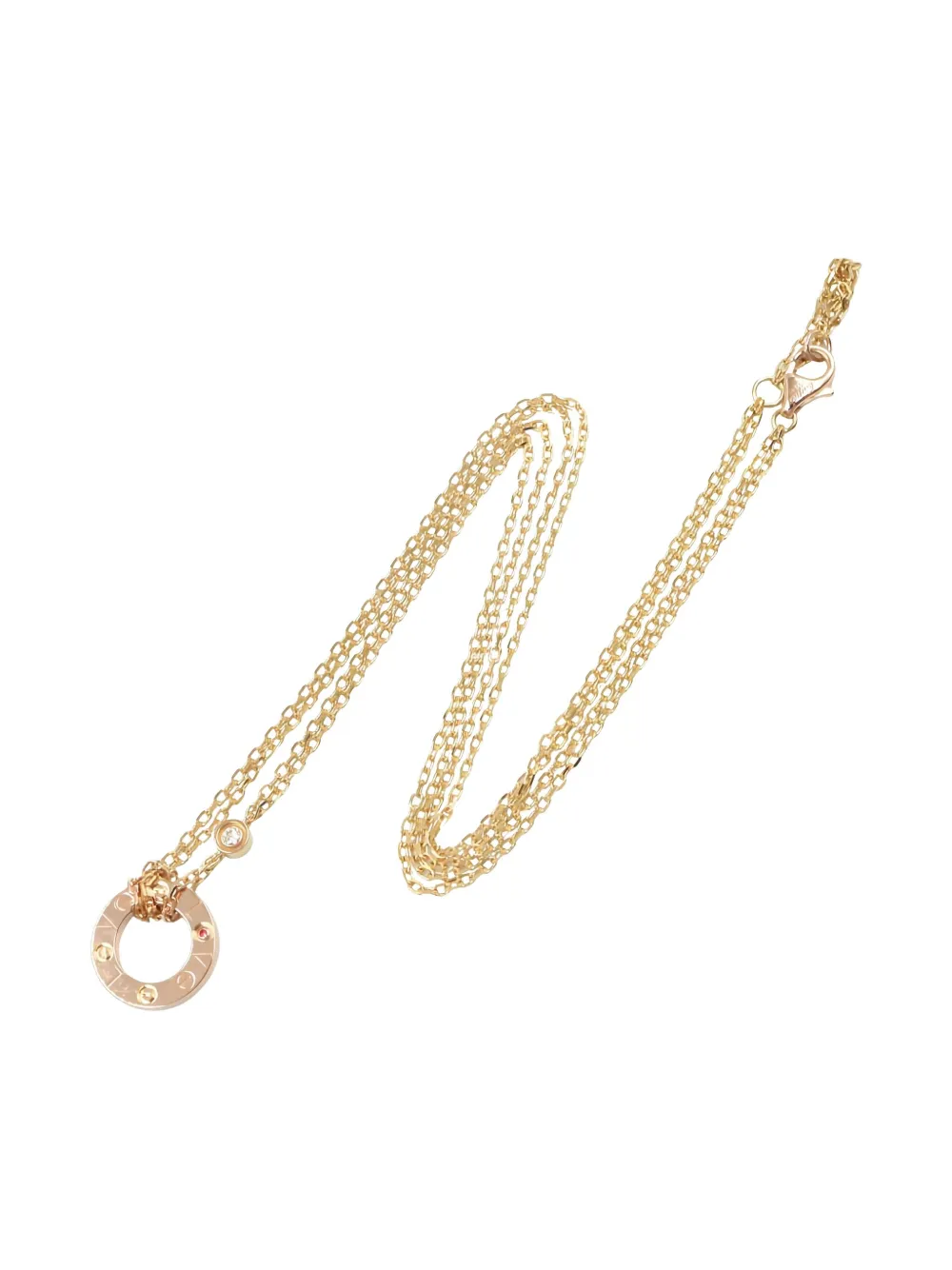 Cartier 18K rose gold Love Circle diamond and sapphire necklace - Oro